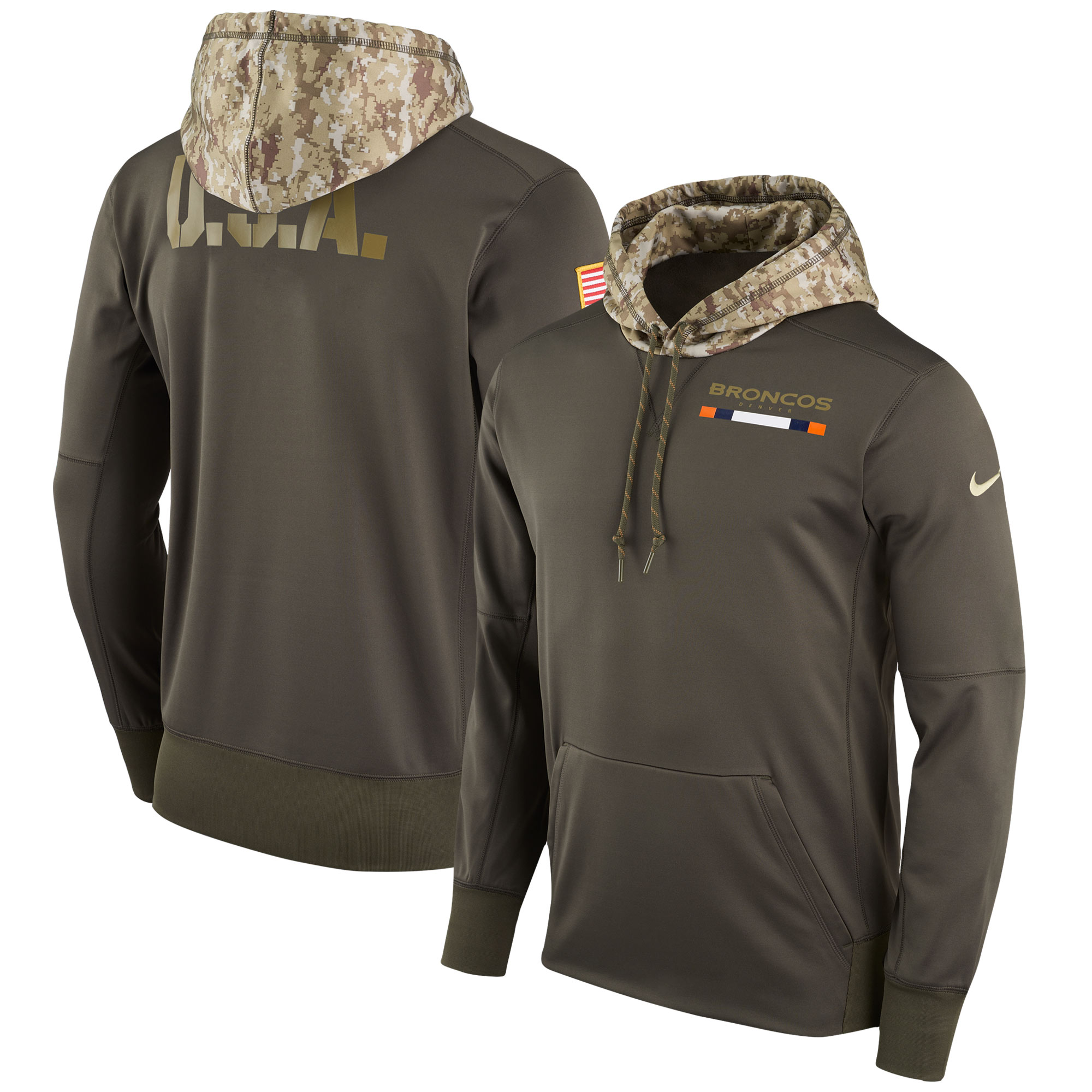 Men NFL Denver Broncos Nike Olive Salute To Service Hoodie Green->cincinnati bengals->NFL Jersey